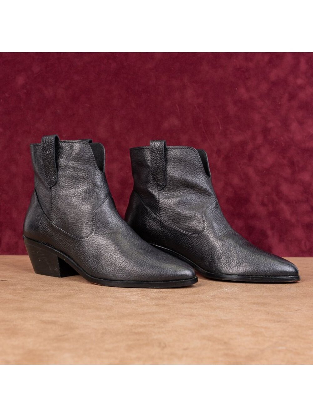 Linea Paolo Women Wit Black Leather Festival Western Cowboy Ankle Boots sz 11